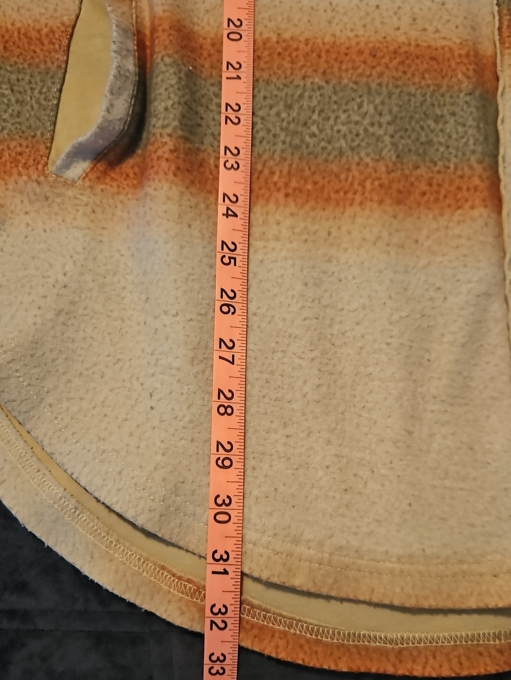 Free People Ruby Sweatshirt Shacket, Stone Serape Stripe, Southwestern, L, Cozy - Picture 9 of 10